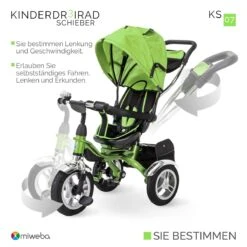 Dreirad KS07 In Grün -Kinderspielzeug miweba dreirad ks07 in grun 1