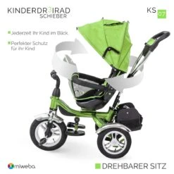 Dreirad KS07 In Grün -Kinderspielzeug miweba dreirad ks07 in grun 2